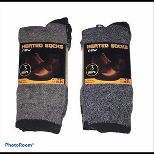 6 pair of heated socks 2 packs of 3 pair New